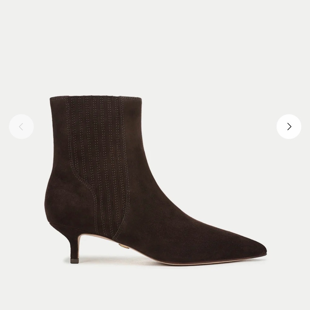 Veronica Beard Dark Brown Suede Ankle Booties